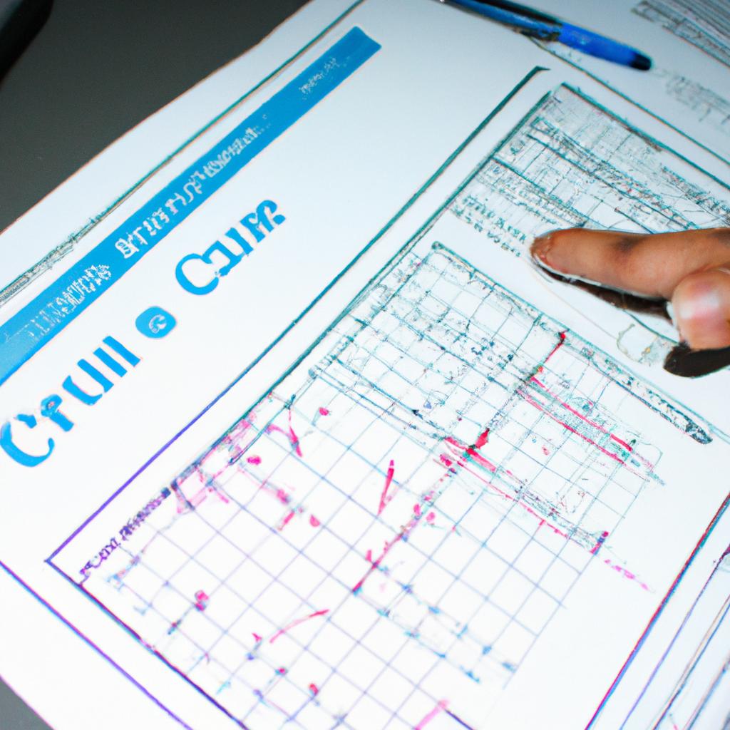 Person analyzing crime data graph