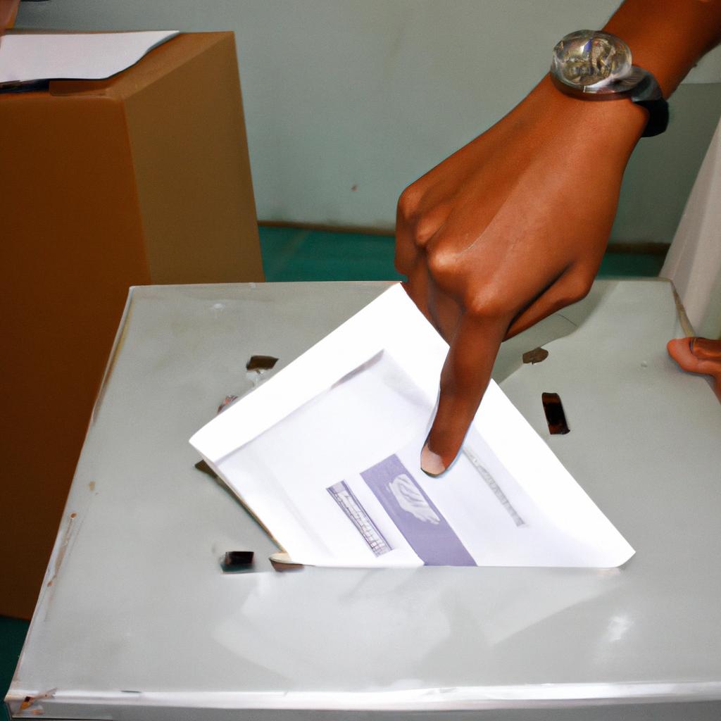 Person casting vote in ballot